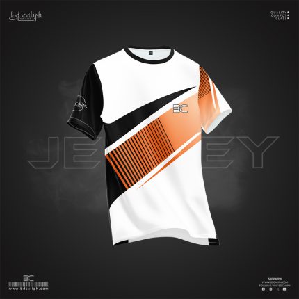 MENS PREMIUM JERSEY T-SHIRT - ORANGE WHITE
